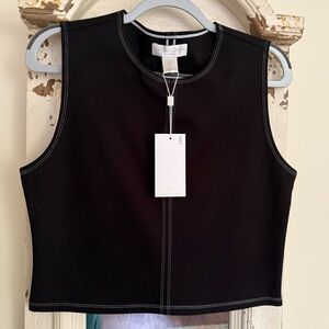 NWT Caroline Constas Black Sleeveless Top Size L